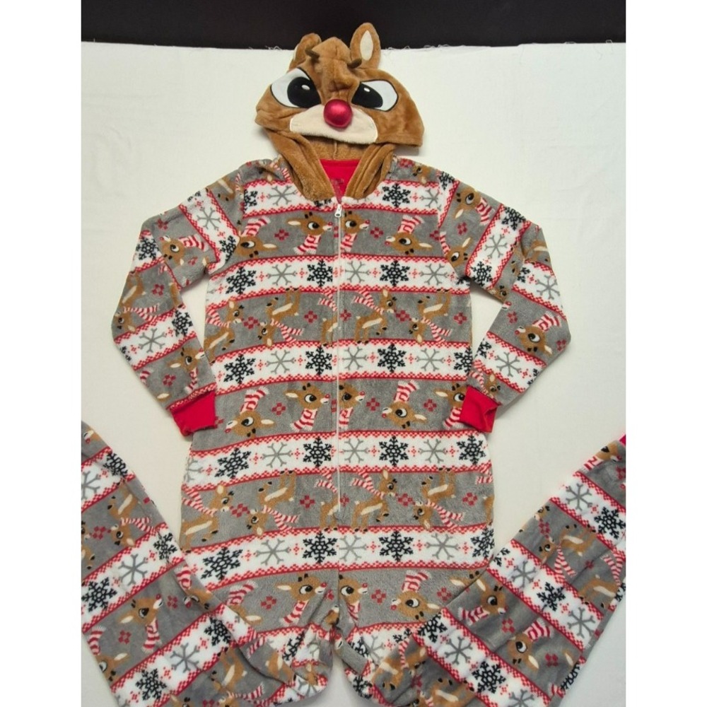 Rudolph the Red-Nosed Reindeer Adult One Piece Pajama Set SZ. Small